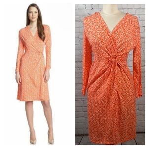 Pendleton faux wrap sand dollar tangerine orange dress size XS modal blend